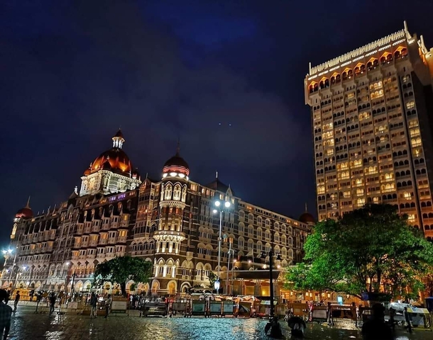 A click of the iconic Taj Mahal hotel in Mumbai India once upon a time during a rainy day