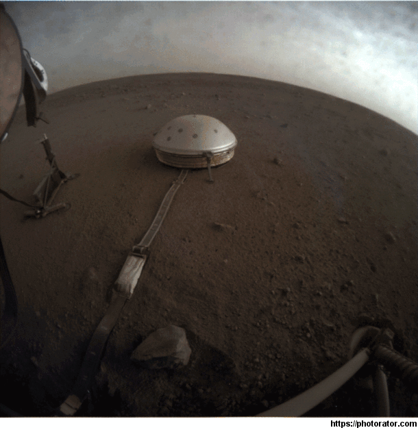 A cloudy afternoon on Mars taken by NASAs Insight Lander