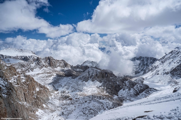 A cluster of clouds seen on the ascent of Mt Whitney 