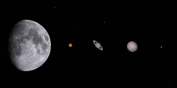 A collection of solar system objects Ive photographed with my telescope over the last year 