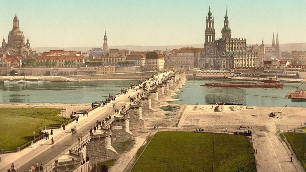 A coloured photo of pre-war Dresden Germany  years ago today WW ended in Europe Never again lads