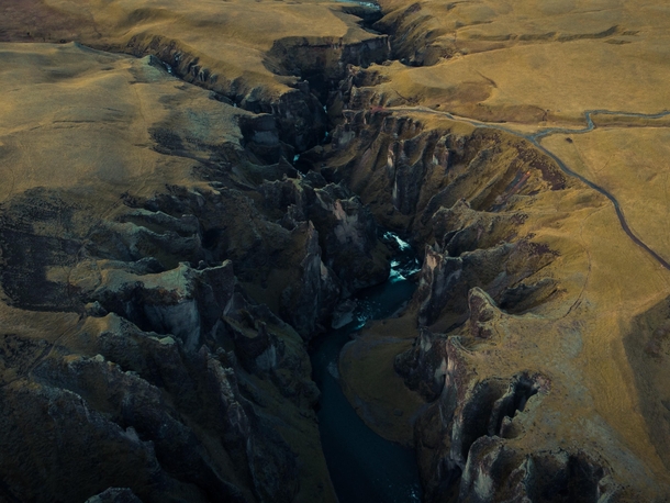 A crack in the Earth Fjadrargljulfur Canyon in South Iceland  IG JohnDilag