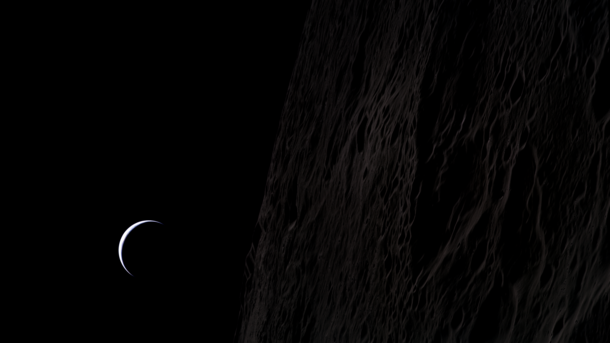 A crescent Earth seen from Lunar orbit by Apollo  Astronaut Al Worden