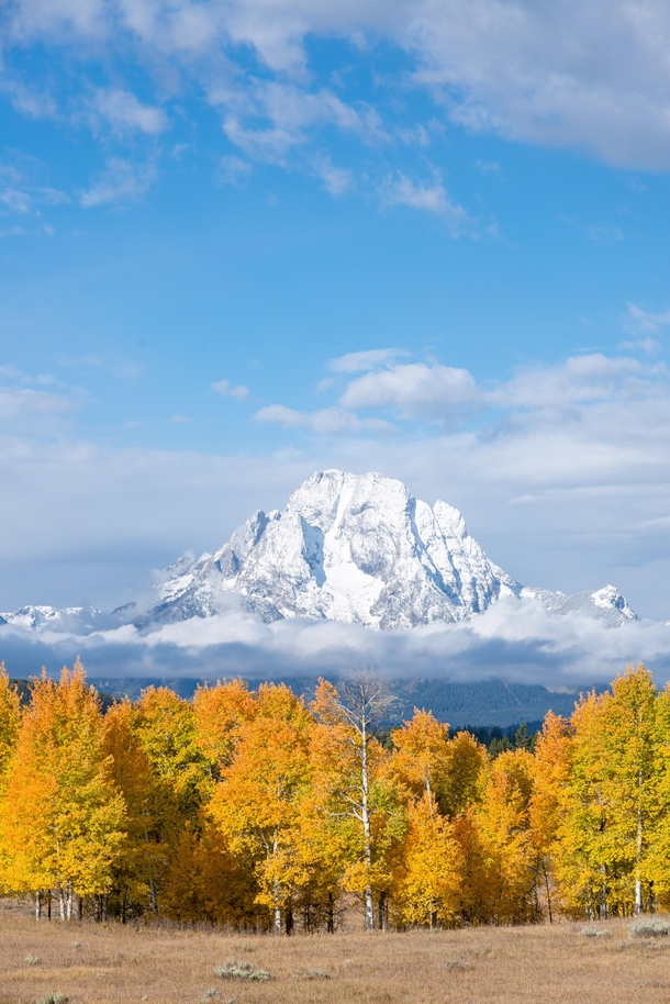 A crisp fall day in Grand Teton National Park Wyoming 