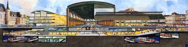 A Cross-section from the Sdtrakt of Zrich Central Station source SBB Immobilien
