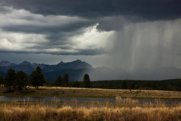 A distant storm at Pagosa Springs Colorado 
