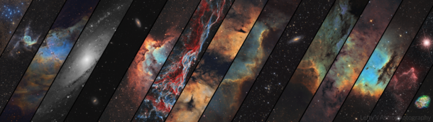 A dual K wallpaper of some of my favorite Deep Sky Objects Ive photographed throughout  This image represents over  hours of long exposure time 