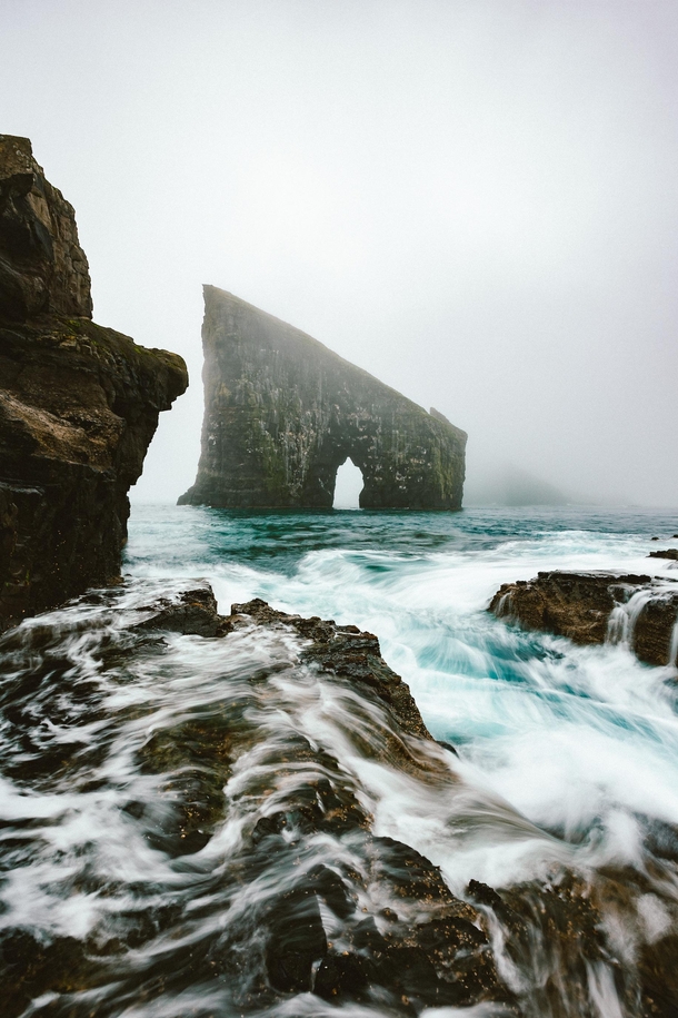 A foggy and cold morning Srvgur Faroe Islands 