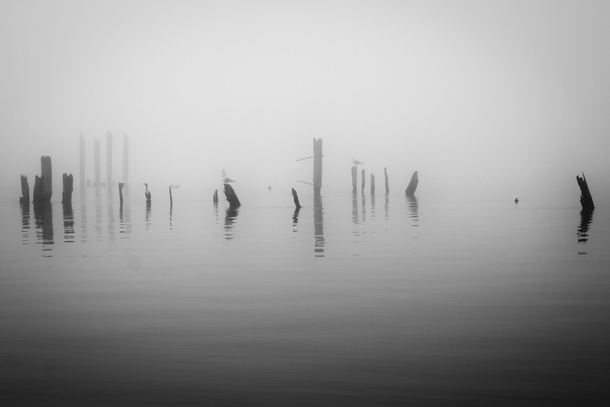 A foggy day on the Hudson River 