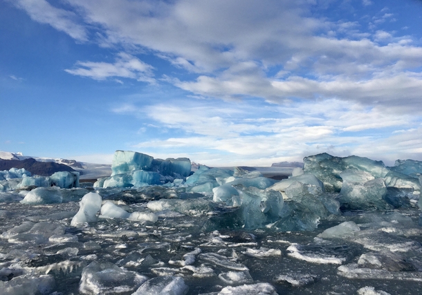 A frozen glacial lagoon - Jkulsrln Iceland 
