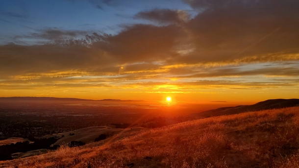 A glorious sunset on East San Jose hills California