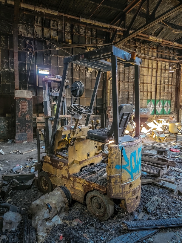 A hilo in an abandoned spring factory