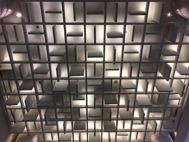 A hotel ceiling 
