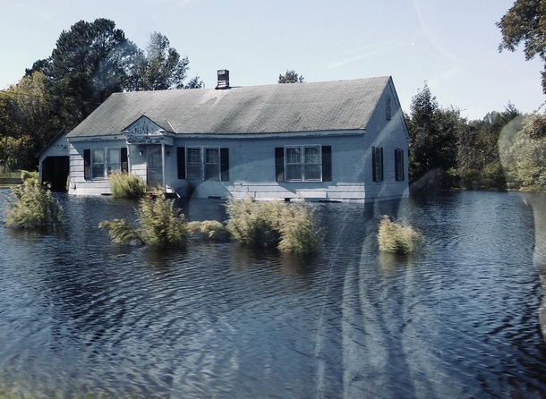 A house abandoned after a flash flood in South Carolina
