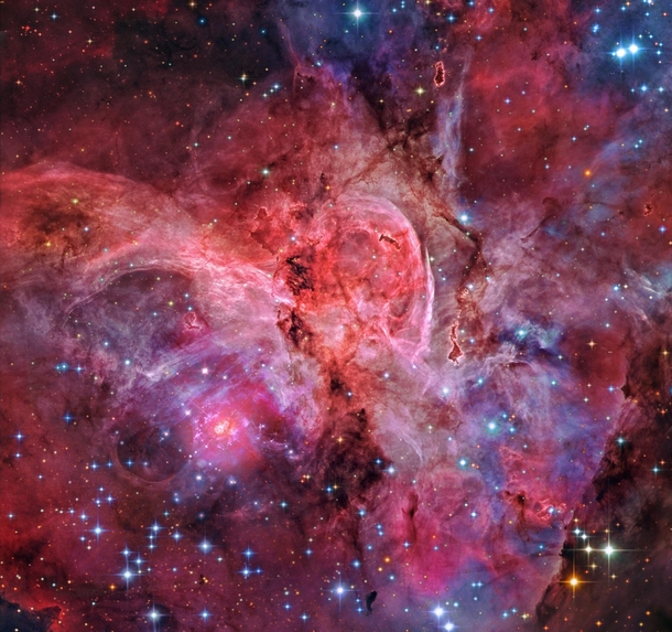 A jewel of the southern sky the Great Carina Nebula also known as NGC  spans over  light-years one of our galaxys largest star forming regions