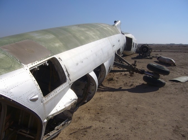 A junked Iraqi Tu- Blinder fuselage at Al Taqaddum Iraq 