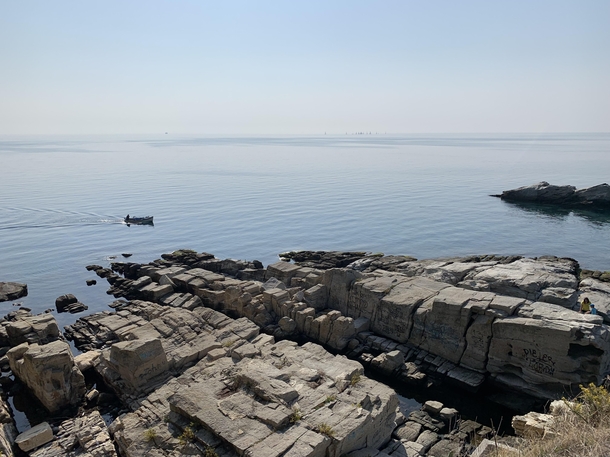 A lone boat in the Aegean Sea 