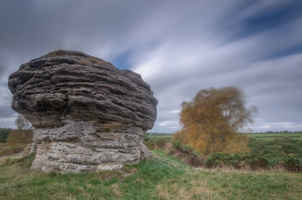 A long exposure of one of the Bridestones above the North York Moors England 