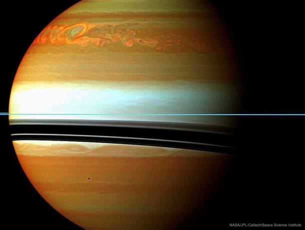 A Long Storm System on Saturn Credit Cassini Imaging Team SSI JPL ESA NASA