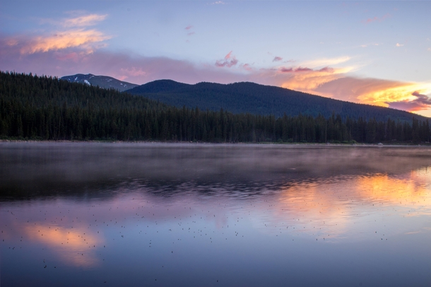 A lovely sunset at Echo Lake in Colorado 