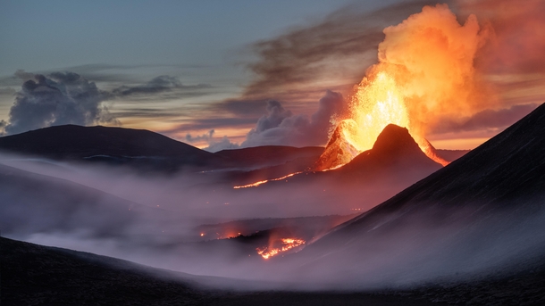 A Mars like scene at the Fagradalsfjall Volcano Iceland 
