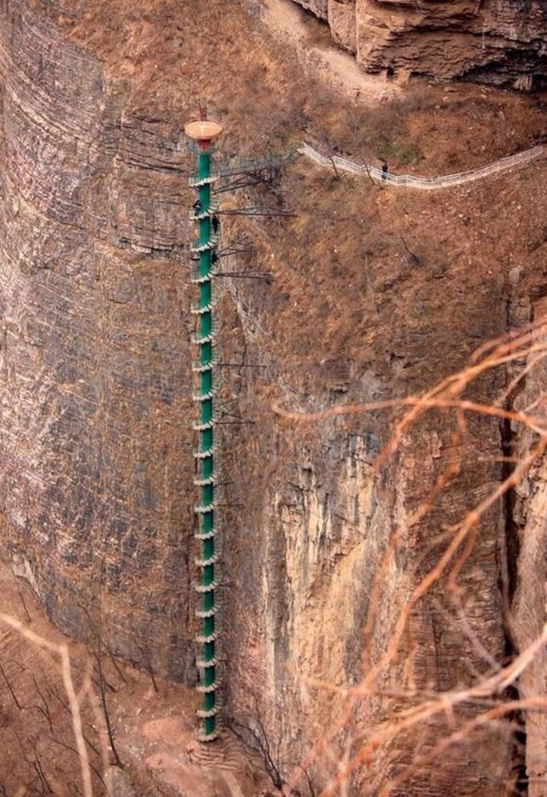 A mft spiral staircase up the side of the Taihang Mountains China  xpost rpics