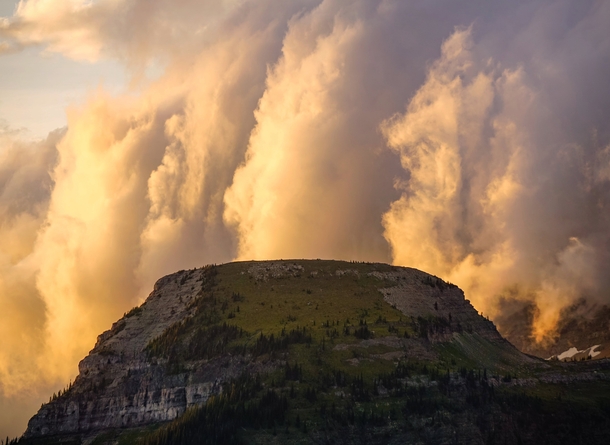 A mind-bending sunset in Glacier National Park Montana 