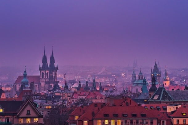 A Misty Prague at Dusk  Photographed by Matthias Haker