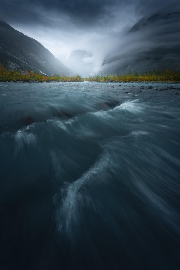 A moody autumn morning in Austerdalen Norway 