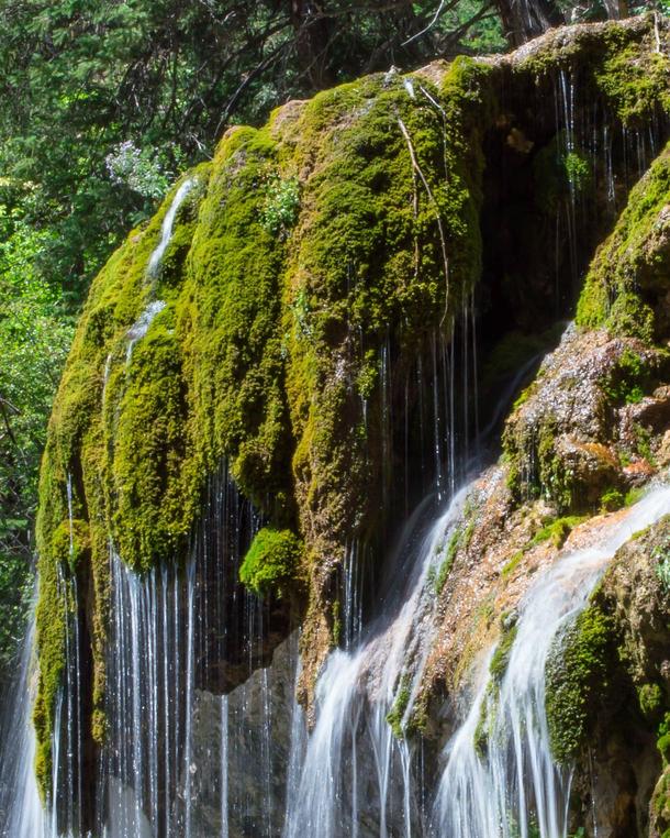 A mossy waterfall Hanging Lake at Glenwood Springs CO 