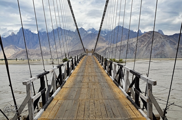 A narrow wooden bridge on the River Shyok Northern Pakistan  By Ishtiaq Ahmed  x-post rExplorePakistan