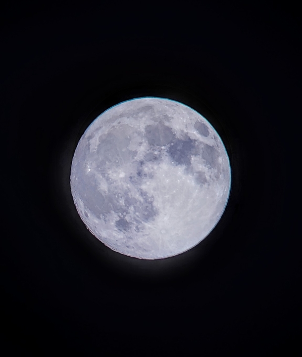 A nearly full moon taken  days into my astrophotography hobby