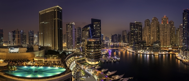 A panoramic view for the Dubai Marina 