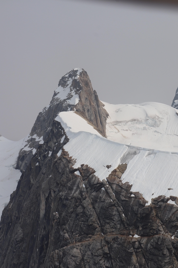 A peak of the Alskain range taken from a glacier just south of the peak of Denali  haybodphotos