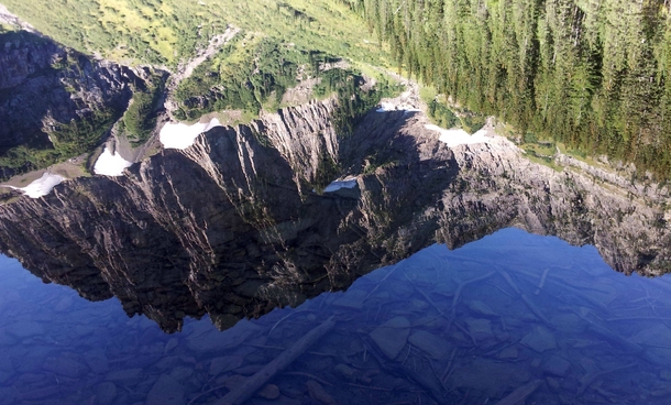 A Peak reflected in Granite Lake Cabinet Mountain Wilderness - Montana 