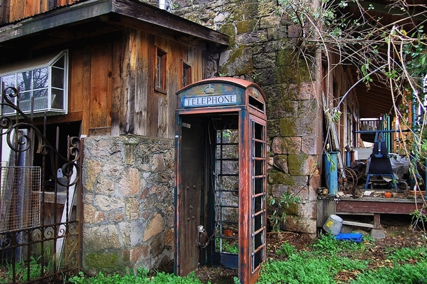 A phone booth in Mokelumne Hill California  by K Sakura