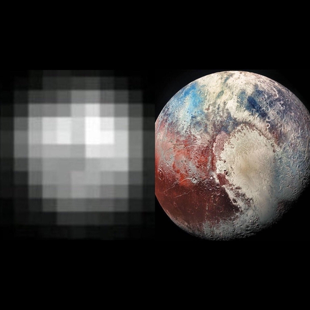 A photo of Pluto  years apart -