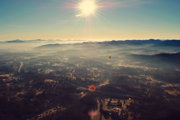 A photograph I took of Asheville NC while riding a hot air balloon with my GF 