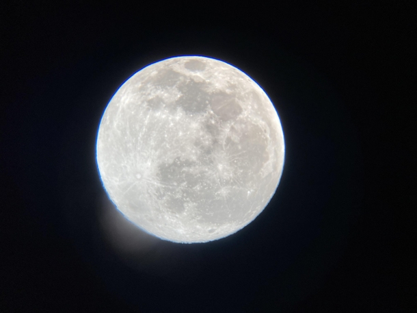 A picture my friend took of the moon tonight Southern Alberta