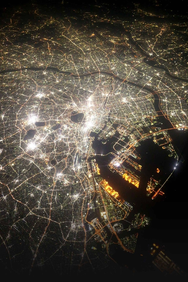A picture of Tokyo Japan from outer space
