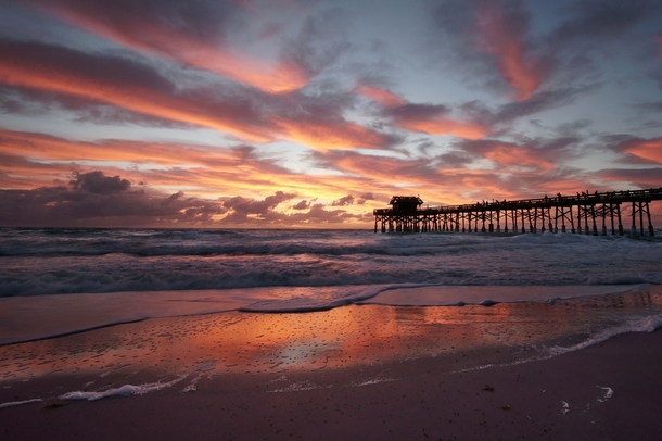 A pleasant morning at the pier Cocoa Beach Florida USA 