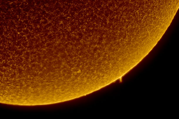 A prominence on the Sun imaged in hydrogen-alpha 