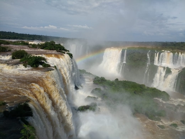 A rainbow at Foz do Iguazu Falls Brazil 