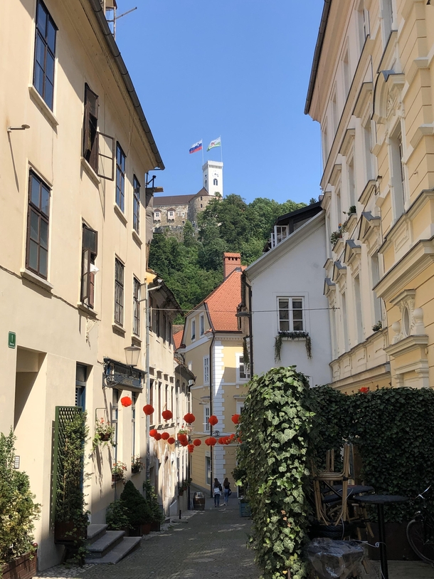 A random back street in Ljubljana Slovenia