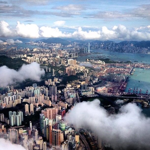 A rare aerial view of Hong Kong 