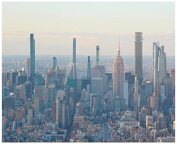 A rendering of the New York Midtown skyline in  after all supertall skyscraper projects have been completed Buildings include Tower Fifth Central Park Tower W Wth  Fifth Avenue and One Vanderbilt