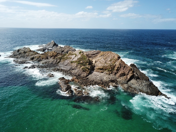 A rocky island off Seal Rocks NSW Australia 