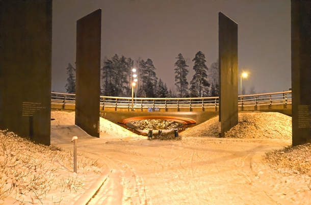 A roundabout only for bikes and pedestrians in Espoo Finland 