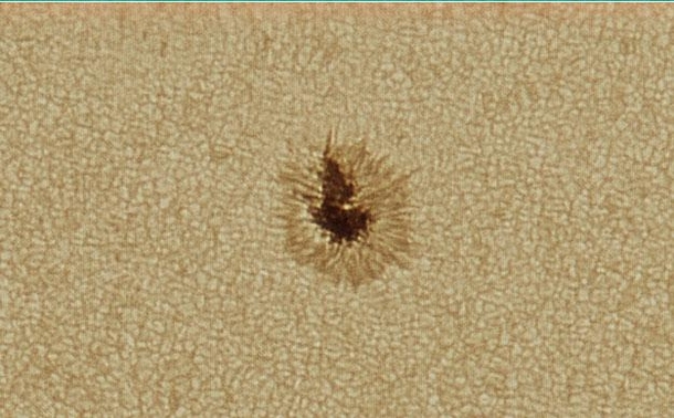 A small sunspot larger than Earth