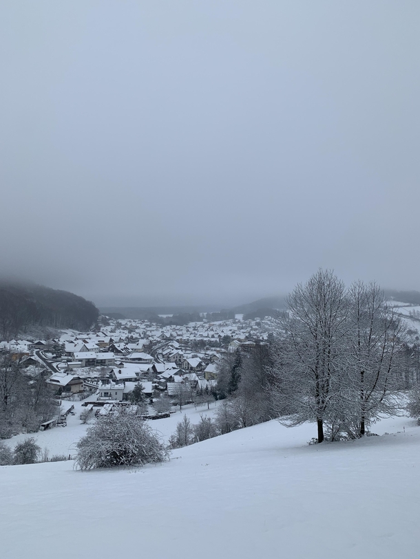 A snowy day in Bann Germany